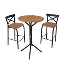 Ver imagem 3 de Conjunto Bistrô Tampo 0,65m Redondo com 2 Banquetas Tubo Paris Preto/Fosco/Caramelo