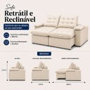 Ver imagem 3 de Sofá Liberty Retrátil e Reclinável 240m - Marfim