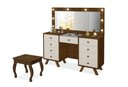 Ver imagem 2 de Penteadeira Camarim com Espelho e Banqueta Mila Malbec / Off White