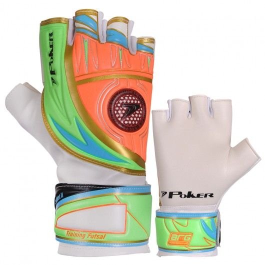 Luva De Goleiro Poker Futsal Salient II Training - Branco/Laranja - 5