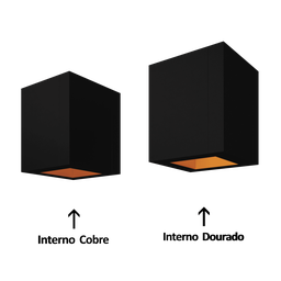 Spot Sobrepor Quadrado Para Sala Escritório Cozinha Preto com Cobre Moderno Dicróica - 4