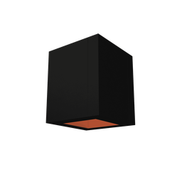 Spot Sobrepor Quadrado Para Sala Escritório Cozinha Preto com Cobre Moderno Dicróica - 2