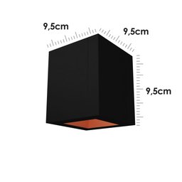 Spot Sobrepor Quadrado Para Sala Escritório Cozinha Preto com Cobre Moderno Dicróica - 3