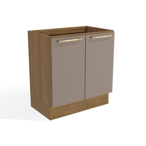Balcão de Cozinha Botanic M623 C/ 2 Portas S/tampo 80cm Nogueira/fendi - Kappesberg