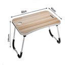 Ver imagem 2 de Mesa Notebook Dobravel Home Office Bandeja Sofa Cama Multiuso Suporte Porta Copo Preto
