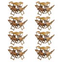Ver imagem 1 de Kit 8 Jogos De Mesa Com 4 Cadeiras De Madeira Dobravel 70X70 - Mel - Amarelo