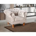 Ver imagem 4 de Conjunto 2 Poltronas Chesterfield Dom Pedro Decoração Sala Recepção Retrô Bege Claro