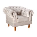 Ver imagem 2 de Conjunto 2 Poltronas Chesterfield Dom Pedro Decoração Sala Recepção Retrô Bege Claro