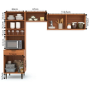Ver imagem 4 de Cozinha Compacta Modulada 4 Portas 1 Gaveta Vittoria Marrom/Freijó/Off-White