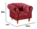 Ver imagem 3 de Conjunto 2 Poltronas Chesterfield Dom Pedro Decoração Sala Recepção Retrô Vermelho Bordô