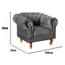 Ver imagem 3 de Conjunto 2 Poltronas Chesterfield Dom Pedro Decoração Sala Recepção Retrô Cinza Grafite