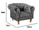 Ver imagem 3 de Conjunto 2 Poltronas Chesterfield Dom Pedro Decoração Sala Recepção Retrô Cinza Grafite