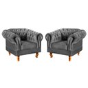 Ver imagem 1 de Conjunto 2 Poltronas Chesterfield Dom Pedro Decoração Sala Recepção Retrô