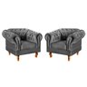 Conjunto 2 Poltronas Chesterfield Dom Pedro Decoração Sala Recepção Retrô - 1