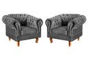 Ver imagem 1 de Conjunto 2 Poltronas Chesterfield Dom Pedro Decoração Sala Recepção Retrô Cinza Grafite