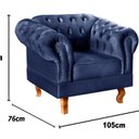 Ver imagem 3 de Conjunto 2 Poltronas Chesterfield Dom Pedro Decoração Sala Recepção Retrô Azul Marinho