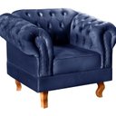 Ver imagem 2 de Conjunto 2 Poltronas Chesterfield Dom Pedro Decoração Sala Recepção Retrô Azul Marinho