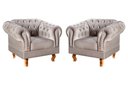 Ver imagem 1 de Conjunto 2 Poltronas Chesterfield Dom Pedro Decoração Sala Recepção Retrô Cinza Capuccino