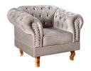 Ver imagem 2 de Conjunto 2 Poltronas Chesterfield Dom Pedro Decoração Sala Recepção Retrô Cinza Capuccino