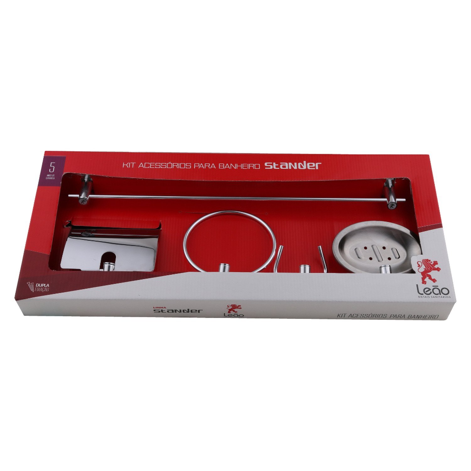 Kit Acessórios Para Banheiro 5 Peças Aço 430 Alumínio Stander - 17300 Leão Leão Metais - 2