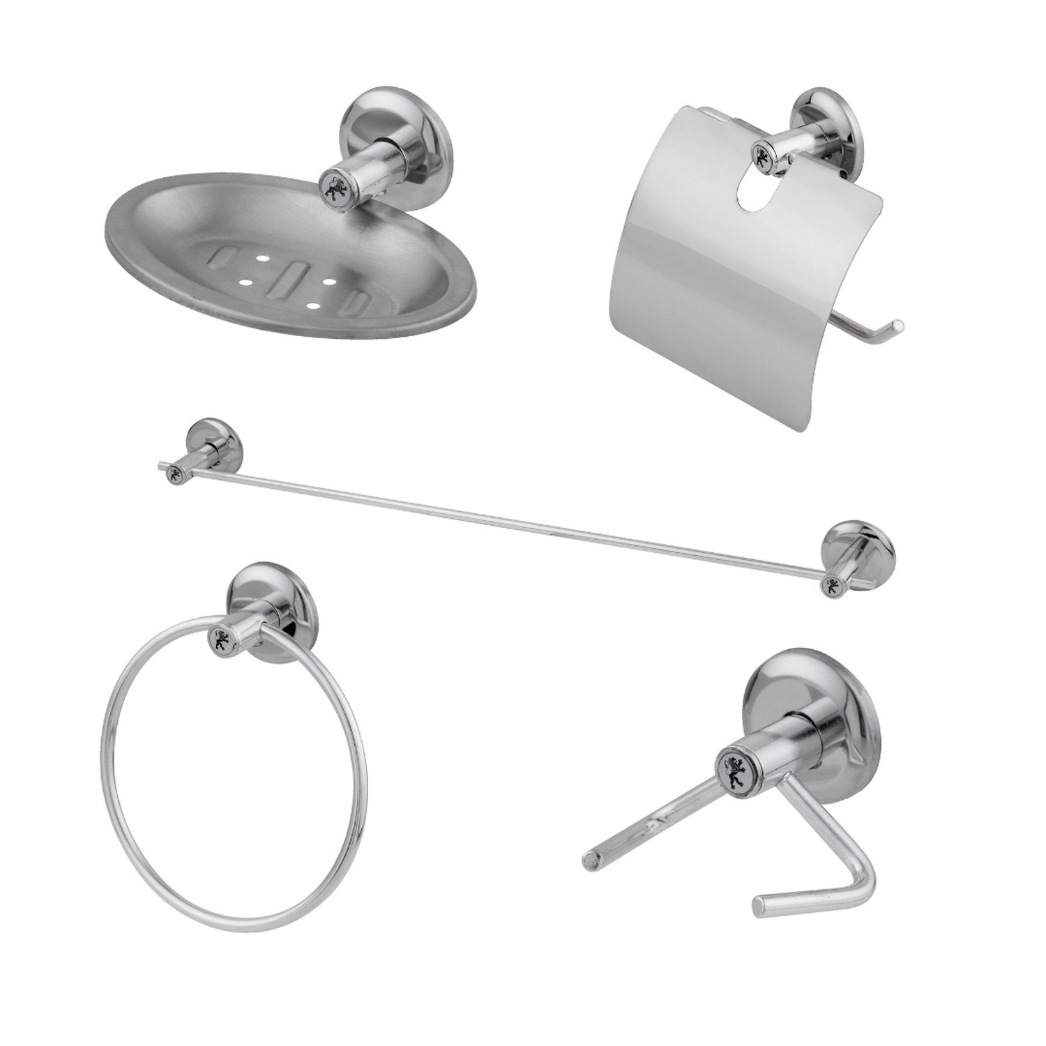 Kit Acessórios Para Banheiro 5 Peças Aço 430 Alumínio Stander - 17300 Leão Leão Metais - 1