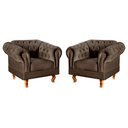 Ver imagem 1 de Conjunto 2 Poltronas Chesterfield Dom Pedro Decoração Sala Recepção Retrô