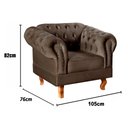 Ver imagem 3 de Conjunto 2 Poltronas Chesterfield Dom Pedro Decoração Sala Recepção Retrô Marrom