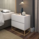 Ver imagem 2 de Mesa Lateral Eros 45cm Base Dourado Varias Cores