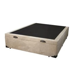 Cama Box Baú Casal com 48cm de Altura Total - Super Reforçado - Suede Bege - 2