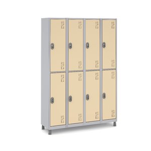 Armário Vestiário 8 Portas Grandes Praticidade Academia:bege