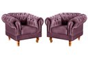 Ver imagem 1 de Conjunto 2 Poltronas Chesterfield Dom Pedro Decoração Sala Recepção Retrô Roxo