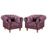 Conjunto 2 Poltronas Chesterfield Dom Pedro Decoração Sala Recepção Retrô - 1