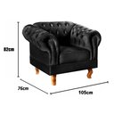 Ver imagem 3 de Conjunto 2 Poltronas Chesterfield Dom Pedro Decoração Sala Recepção Retrô Preto