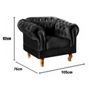 Ver imagem 3 de Conjunto 2 Poltronas Chesterfield Dom Pedro Decoração Sala Recepção Retrô Preto