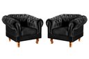 Ver imagem 1 de Conjunto 2 Poltronas Chesterfield Dom Pedro Decoração Sala Recepção Retrô Preto