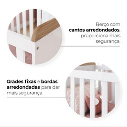 Conjunto Quarto de Bebê Completo Berço 2 em 1, Guarda-roupa e Cômoda Yuri Espresso Móveis - 17