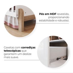 Conjunto Quarto de Bebê Completo Berço 2 em 1, Guarda-roupa e Cômoda Yuri Espresso Móveis - 18