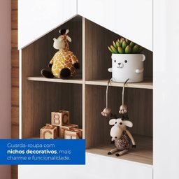 Conjunto Quarto de Bebê Completo Berço 2 em 1, Guarda-roupa e Cômoda Yuri Espresso Móveis - 14