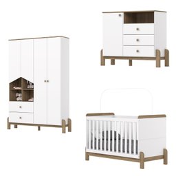 Conjunto Quarto de Bebê Completo Berço 2 em 1, Guarda-roupa e Cômoda Yuri Espresso Móveis - 8