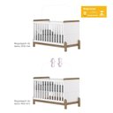 Ver imagem 5 de Conjunto Quarto de Bebê Completo Berço 2 em 1, Guarda-Roupa e Cômoda Yuri Espresso Móveis Branco/Jequitibá HP