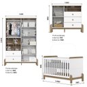 Ver imagem 6 de Conjunto Quarto de Bebê Completo Berço 2 em 1, Guarda-Roupa e Cômoda Yuri Espresso Móveis Branco/Jequitibá HP