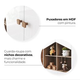 Conjunto Quarto de Bebê Completo Berço 2 em 1, Guarda-roupa e Cômoda Yuri Espresso Móveis - 19