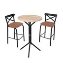 Ver imagem 3 de Conjunto Bistrô Tampo 0,65m Redondo com 2 Banquetas Tubo Paris Preto/Fosco/Caramelo