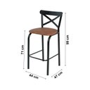 Ver imagem 5 de Conjunto Bistrô Tampo 0,65m Redondo com 2 Banquetas Tubo Paris Preto/Fosco/Caramelo