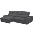 Ver imagem 5 de Sofá Retrátil Reclinável para Sala de Estar Living 250cm Dimas F04 Bouclê Grafite - Lyam Decor