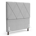Ver imagem 1 de Cabeceira Cama Box Casal King Size Mel 195cm com Frame Linho Cinza Claro - Desk Design