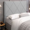 Ver imagem 2 de Cabeceira Cama Box Casal King Size Mel 195cm com Frame Linho Cinza Claro - Desk Design