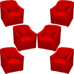 Kit 6 Poltronas Decorativas Para Sala De Espera Recepção Escritório Consultório Suede - 1