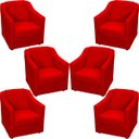 Ver imagem 1 de Kit 6 Poltronas Decorativas Para Sala De Espera Recepção Escritório Consultório Suede