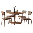 Ver imagem 4 de Conjunto Jantar Mesa 90cm + 4 Cadeiras Estofadas em Linho Nf